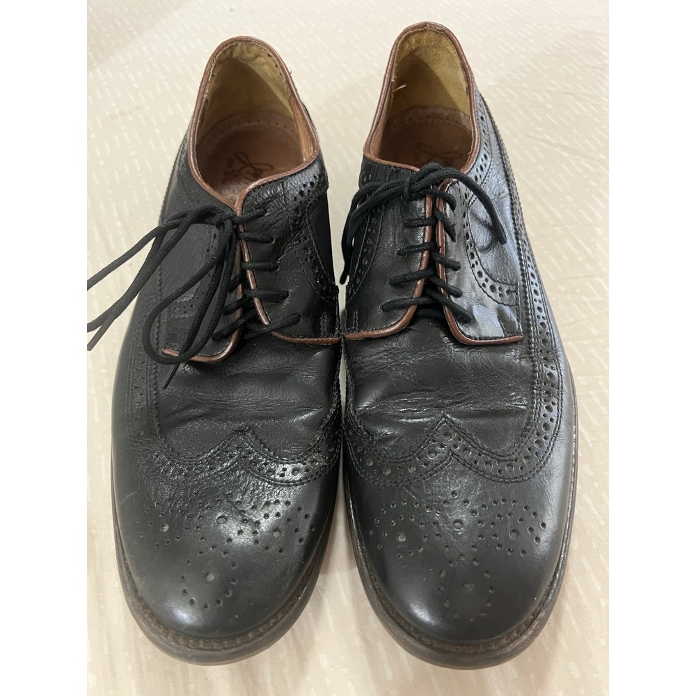 J&M Est 1850 Black Leather Dress Men's 10 M Shoes 20-1355 Johnston‎ & Murphy
